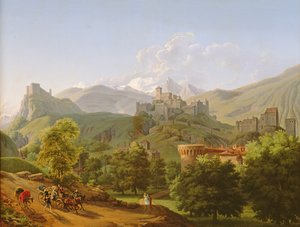 Udsigt over byen Sion i Valais, 1810